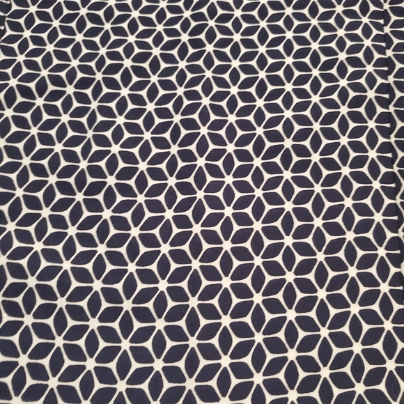 Theory Brilda Geometric Printed Pants Wide Leg Blue White Silk Button Slit 2 New - Picture 13 of 13